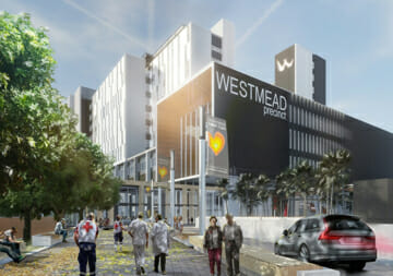 Render of the outside of the new Westmead Hospital